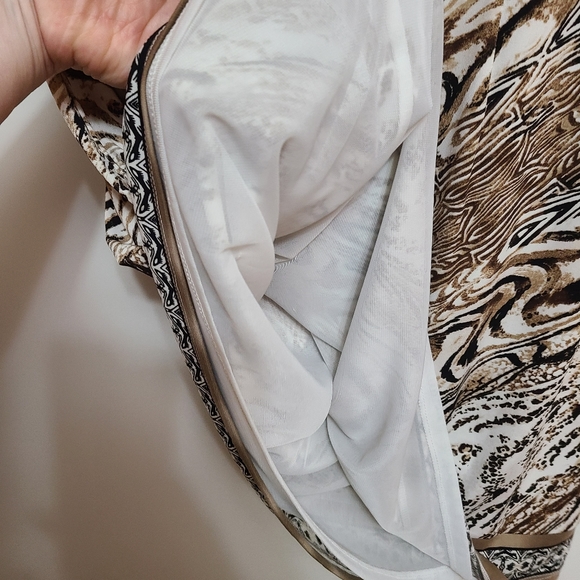 SZ 16 Plus Size shift dress stretch Tan Jay - Picture 5 of 6